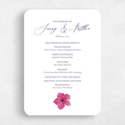 White Rounded Wedding Program - Kaumana
