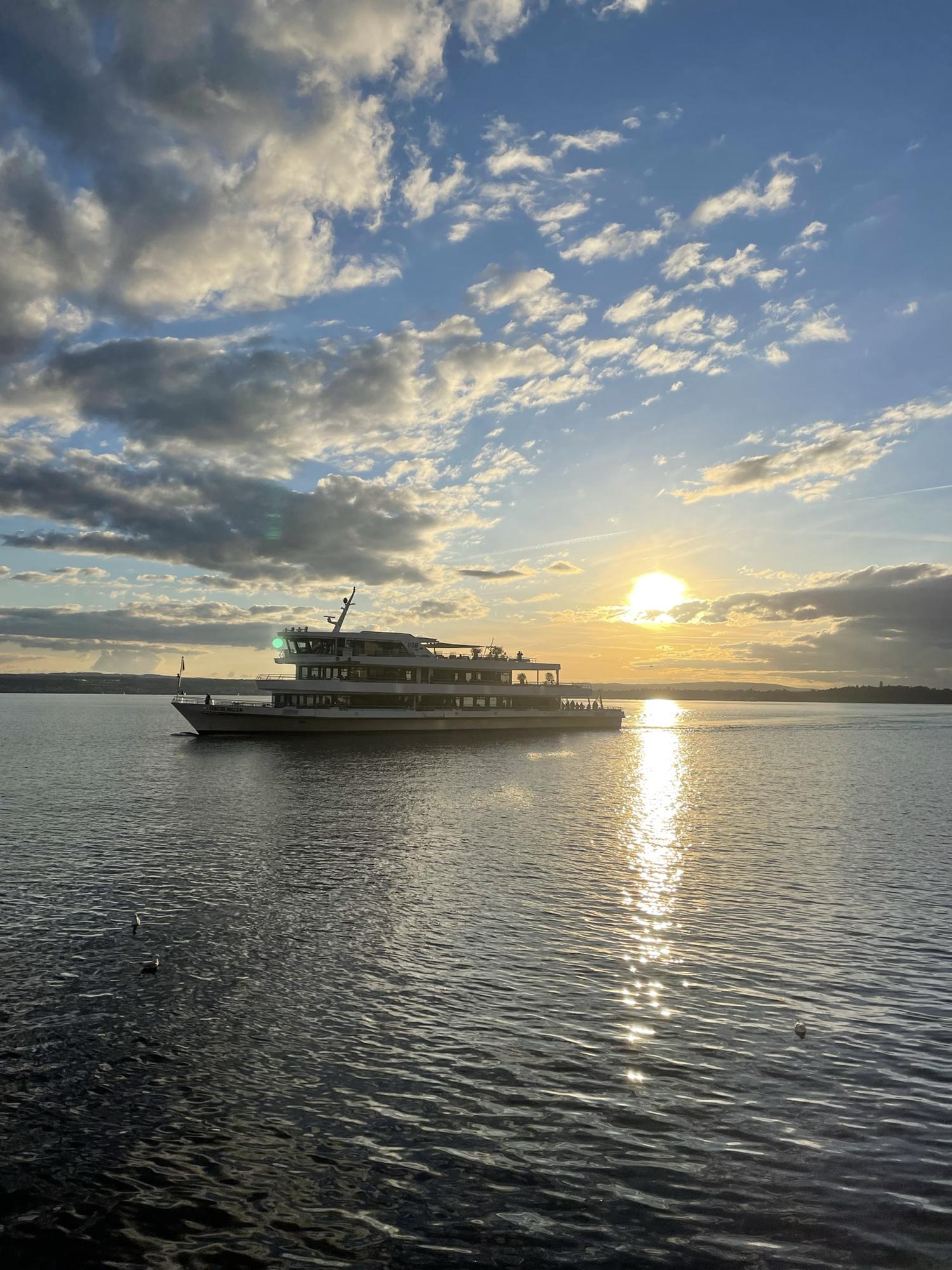 The ferry at sunset