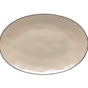 Costa Nova Fine Stoneware Dinnerware - Oval Platter 18" (Cremini Beige)