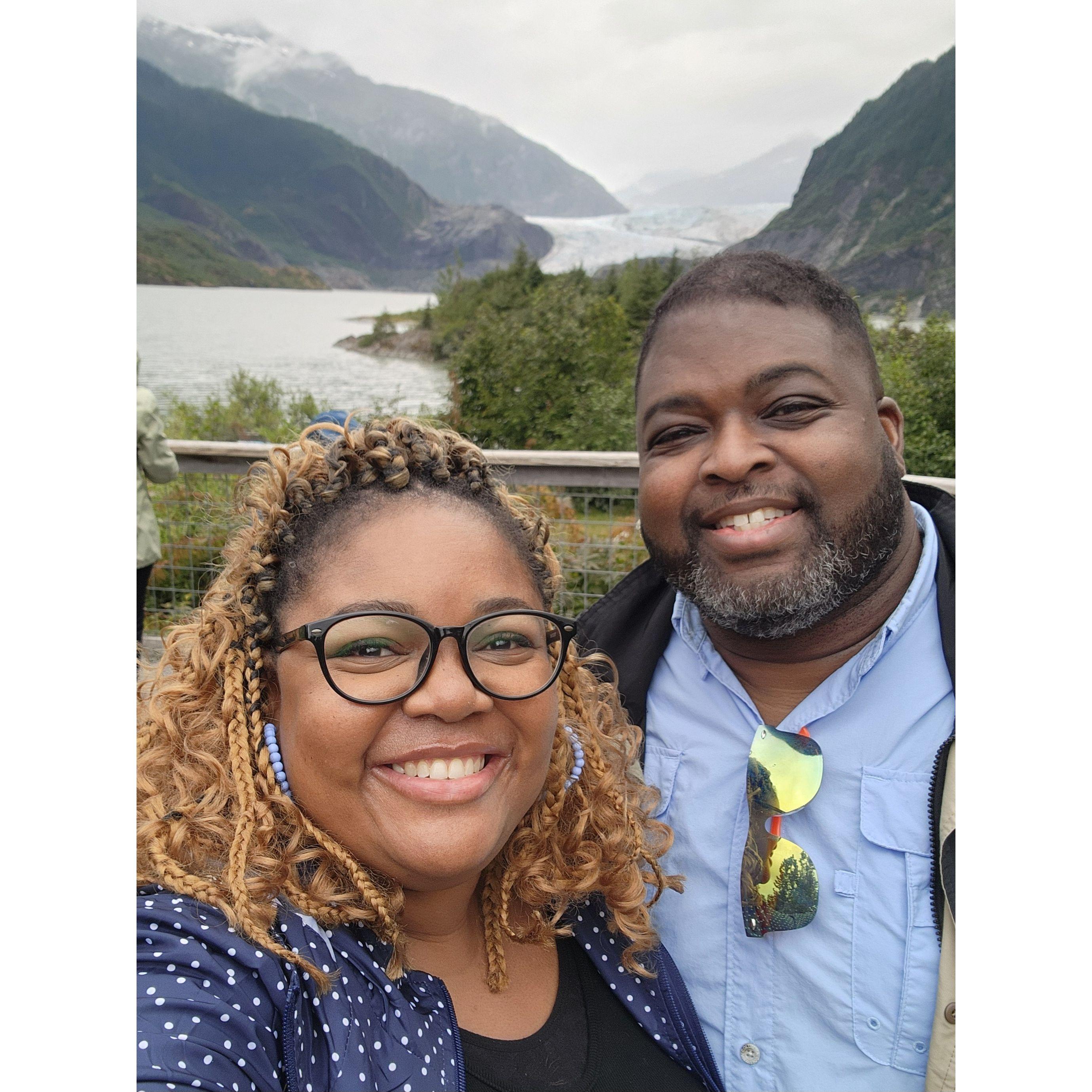 Checking out Mendenhall Glacier in Juneau Alaska!