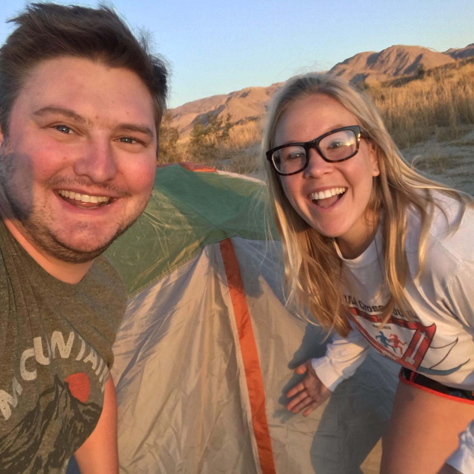 & packed all our stuff for tent camping under the stars in Joshua Tree National Park!