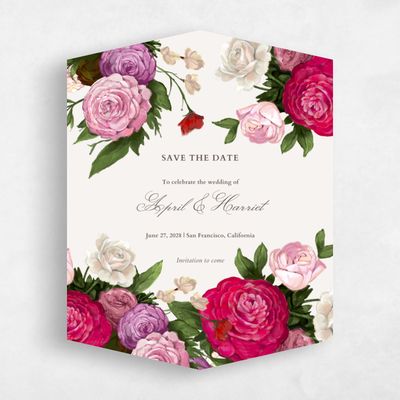 Beige Diamond Wedding Save the Date - Eleganza Portrait