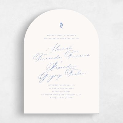 Blue Arch Wedding Invitation - Kiruna Portrait