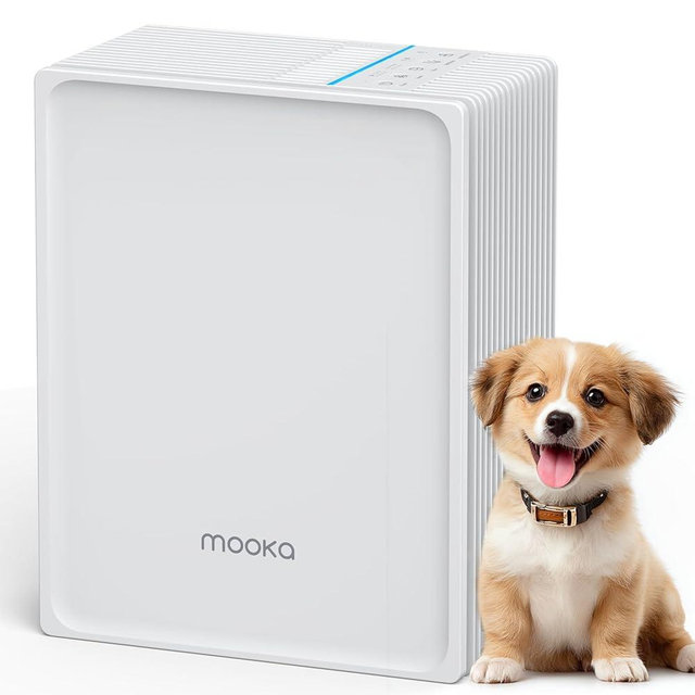 Air Purifiers for Home Large Room Up to 1300 Ft², MOOKA HEPA Air Purifier for Home Pets with Washable Pre-Filter, Fragrance, Air Cleaner for Pet Hair Odor in Bedroom, Dorm Room, Office, White