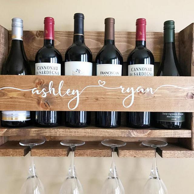 Wedding Gift Wine Rack | Personalized Wedding Gift | Wall Mounted Wine Rack | Rustic Wine Rack | Custom Wine Rack | Personalized Wine Rack