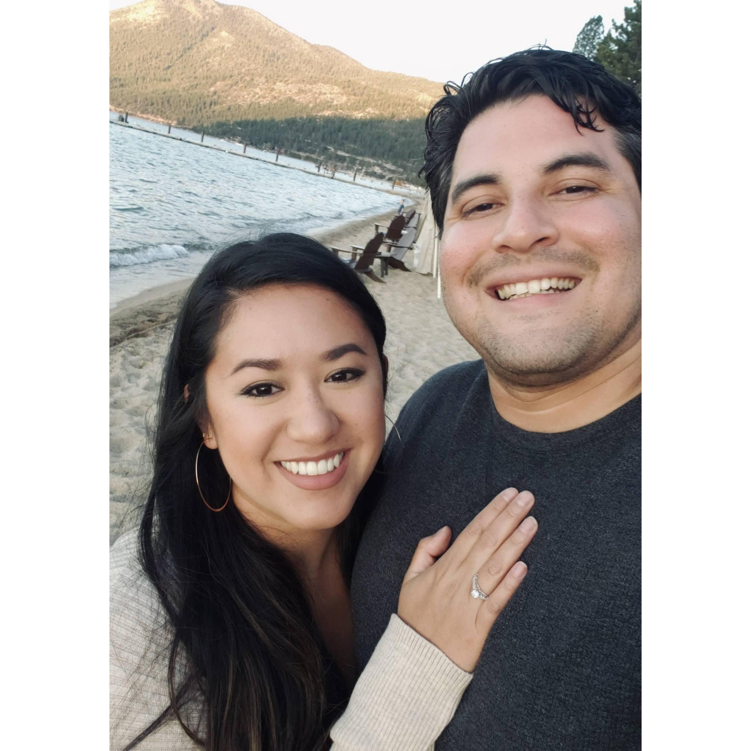 This picture was taken right after Adrian proposed!