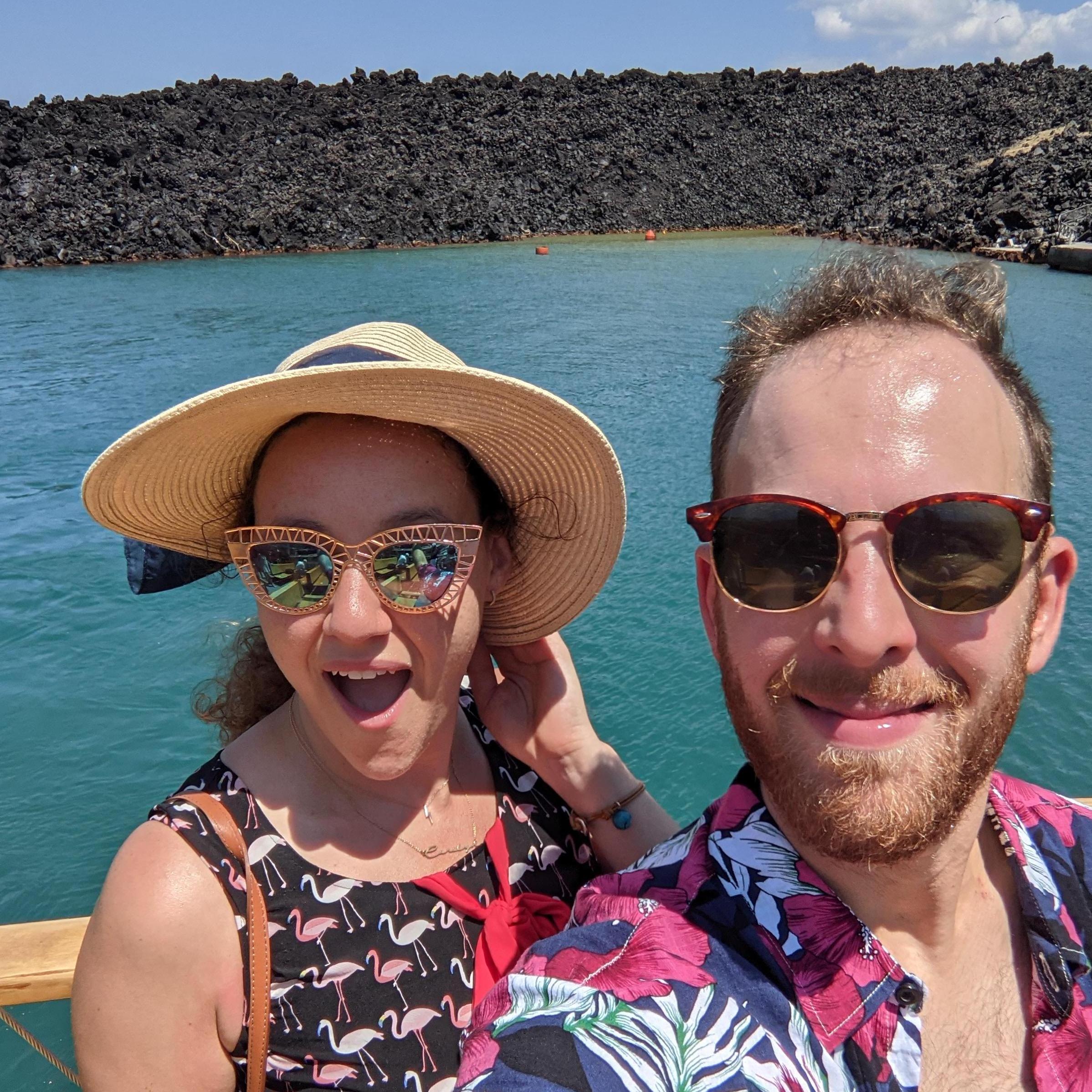 At a volcano by one of the Greek islands, shortly after this picture was taken we jumped into the warm volcanic waters!
