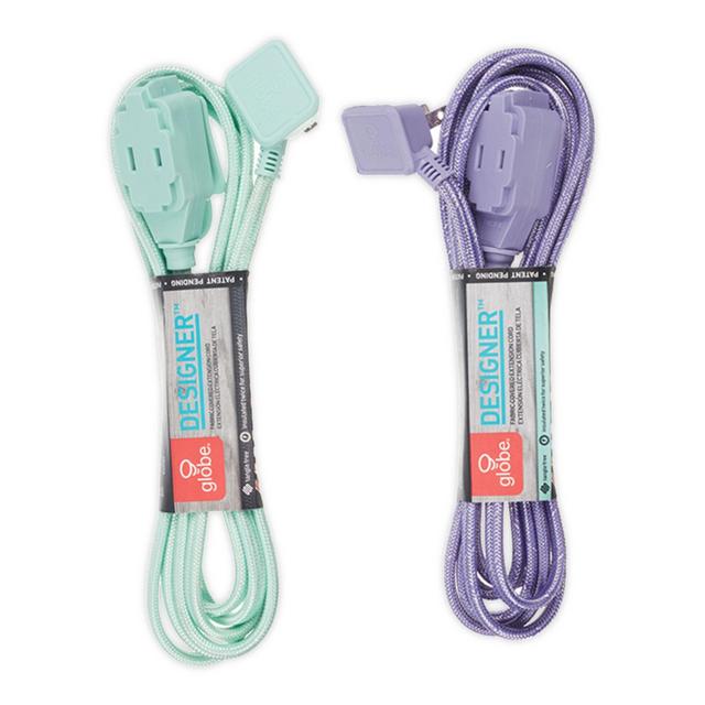 Globe Electric Designer Series 9-Foot 3-Outlet Fabric Extension Cords