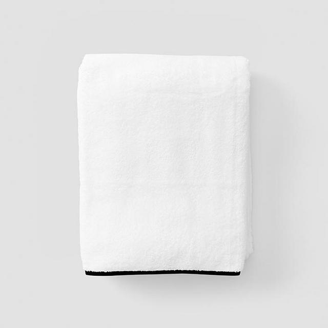 Piped Edge Bath Towel - Light Blue