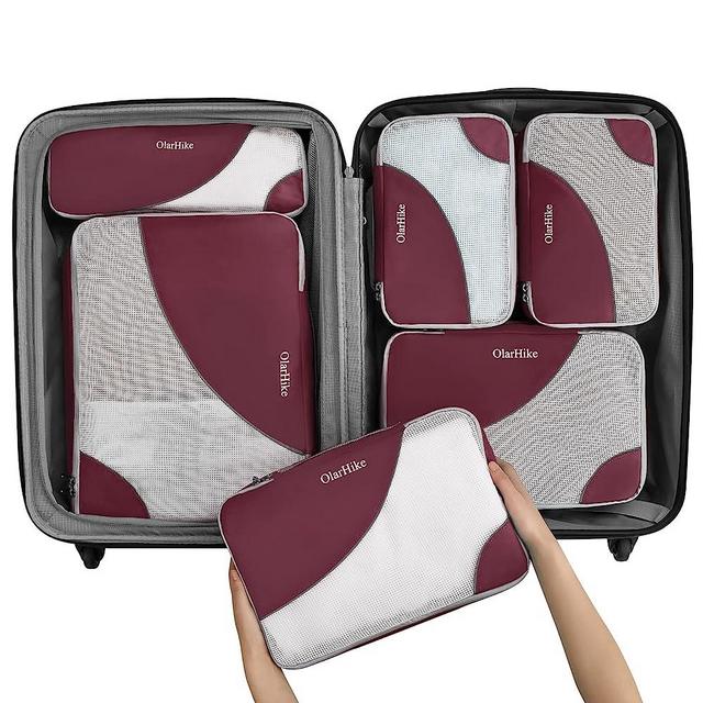 OlarHike 6 Set Packing Cubes for Travel, 4 Various Sizes(Large,Medium,Small,Slim), Luggage Organizer Bags for Travel Accessories Travel Essentials, Travel Cubes for Carry on Suitcases
