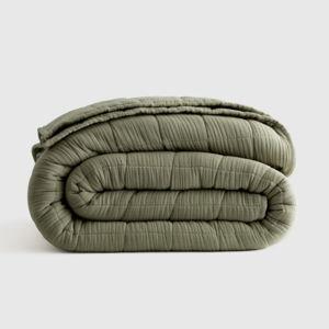 Organic Airy Gauze Box Quilt: Olive
