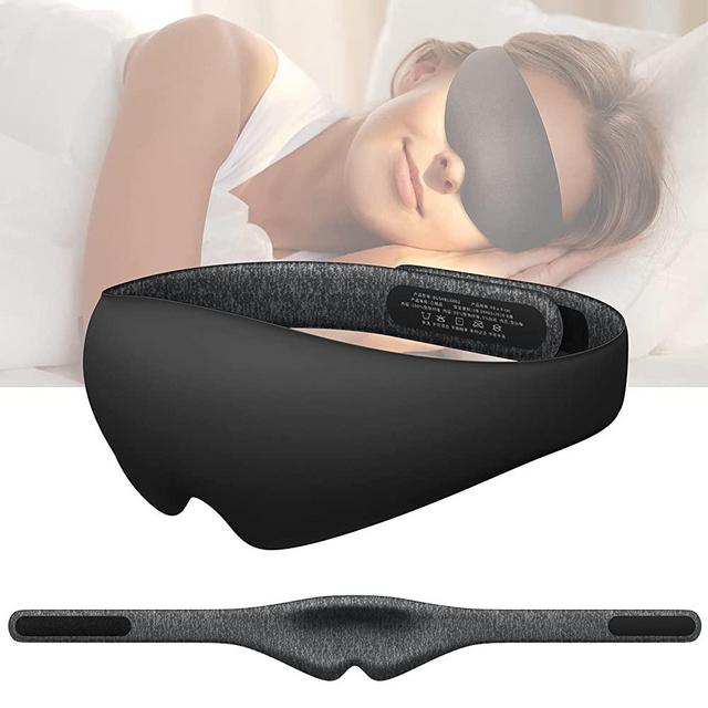 100% BLACKOUT. DREAMLIGHT Ease Lite II Light Blocking Sleep Mask for Men Women. 3D Contoured Cup Molded Blindfold. Lightweight Soft Comfort Eye Cover for Side Sleeper Yoga Meditation Travel Nap. Black