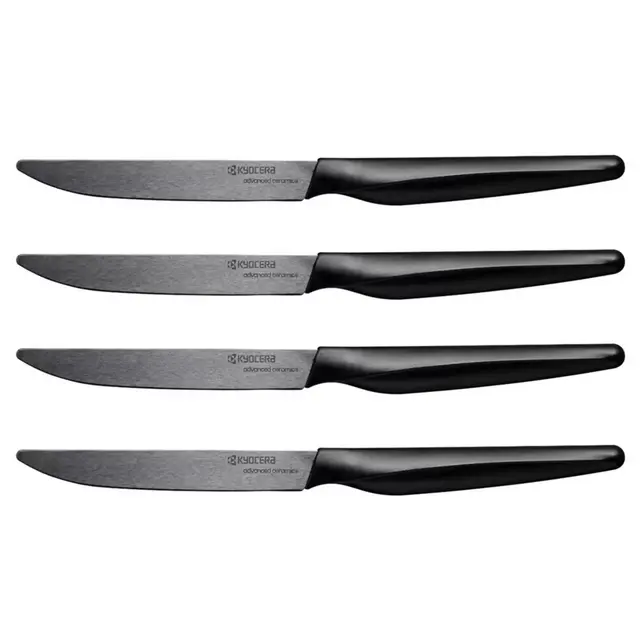 Kyocera Advanced Ceramics 4-Piece Steak Knife Set in Black