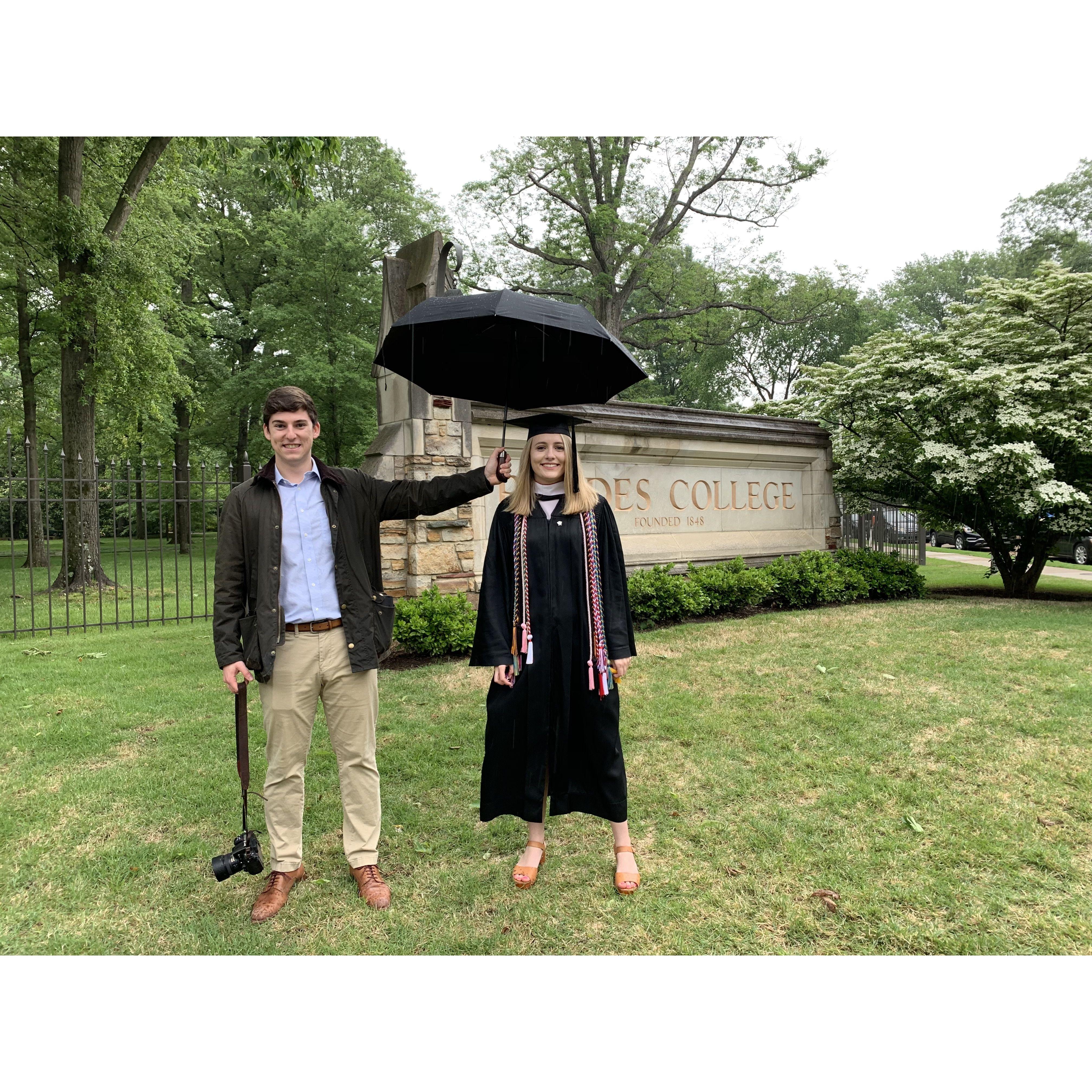 Aurora graduating from Rhodes College - spring 2019