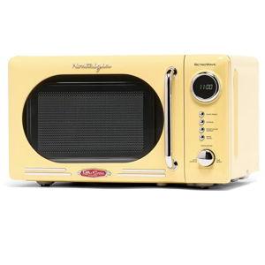 Yellow Retro Compact Countertop Microwave Oven