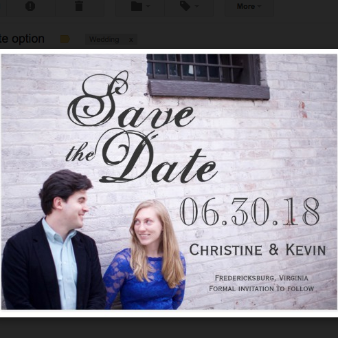 One of the Save the Dates we sent out.