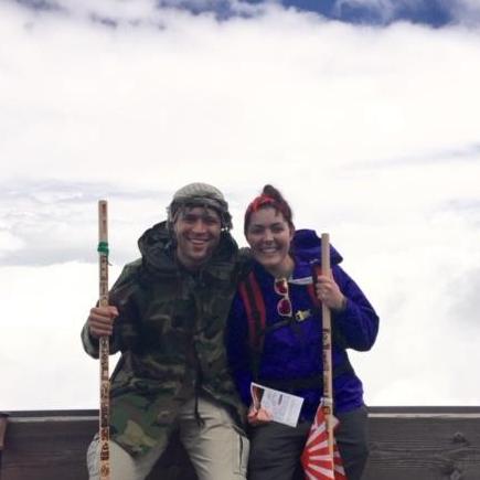 The first time we hiked to the top of Mt. Fuji. 12000ft elevation.