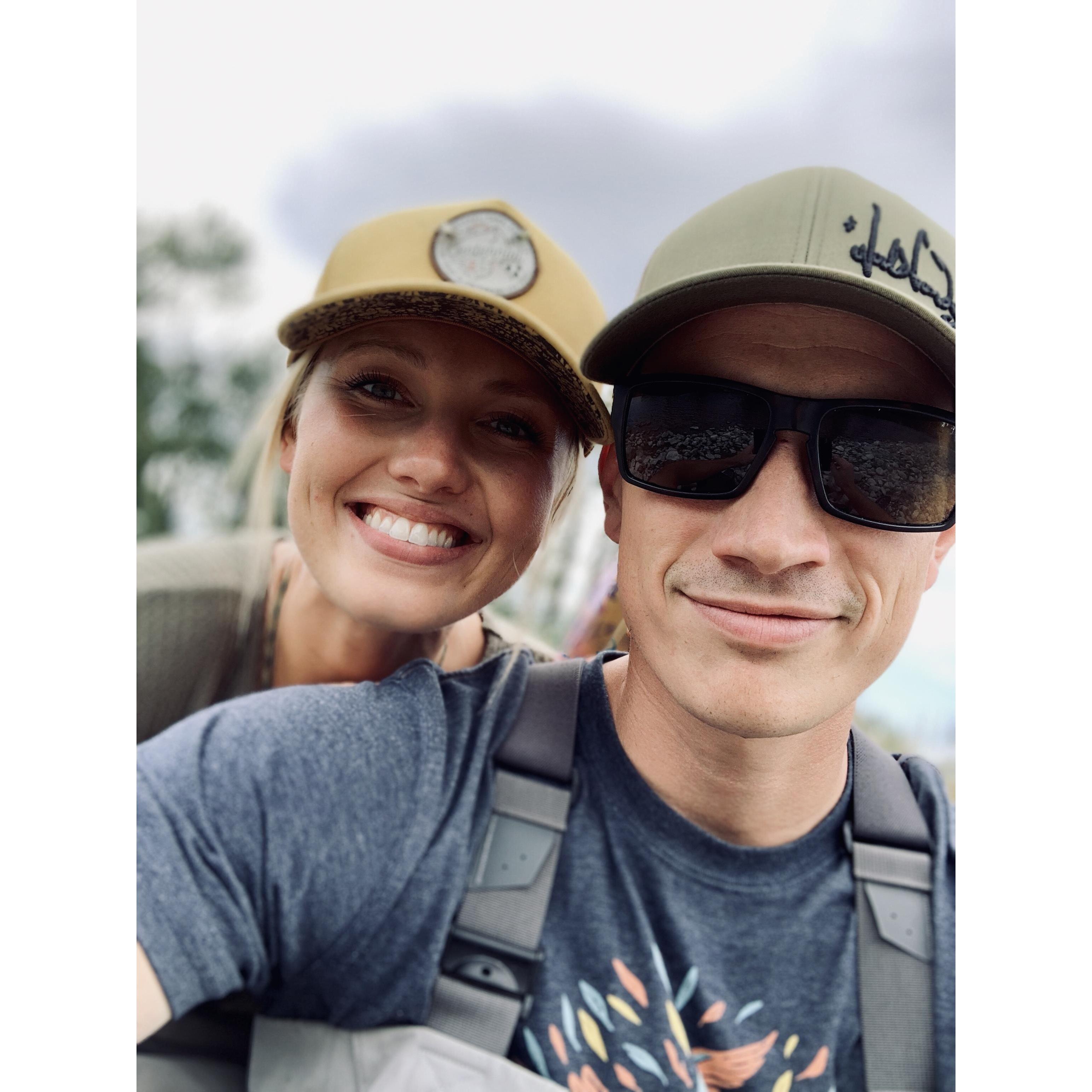 First time out flyfishing ~ far more laughs than fish this day.