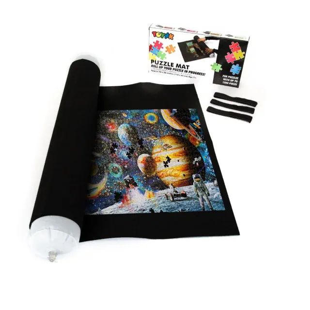 Shantou South Toys Factory Jigsaw Puzzle Roll Up Felt Mat Storage Saver | Large 46"x26" | Fits 1500 Pieces