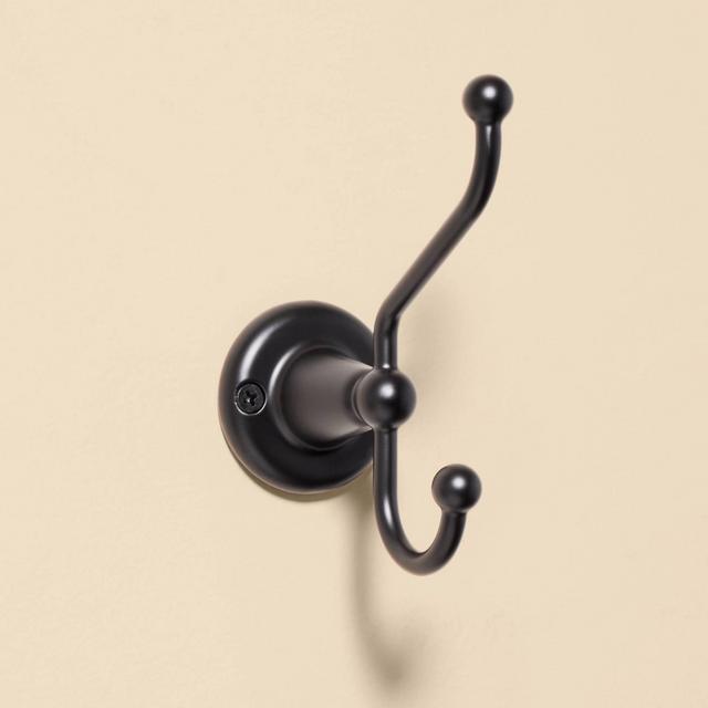 Vintage Double Wall Hook Matte Black - Hearth & Hand™ with Magnolia