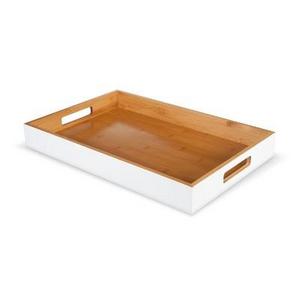 Rectangle 18.5in x 12in Bamboo Serving Tray White
