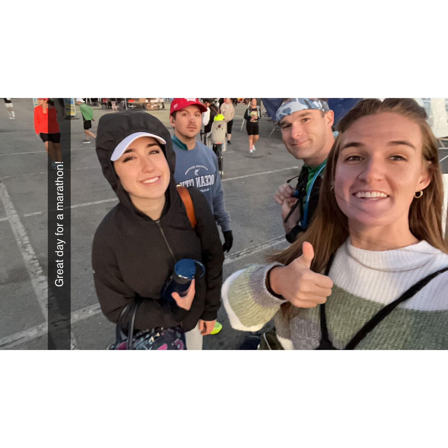 Supporting Jacob at his marathon in Ocean City, MD; November 2024