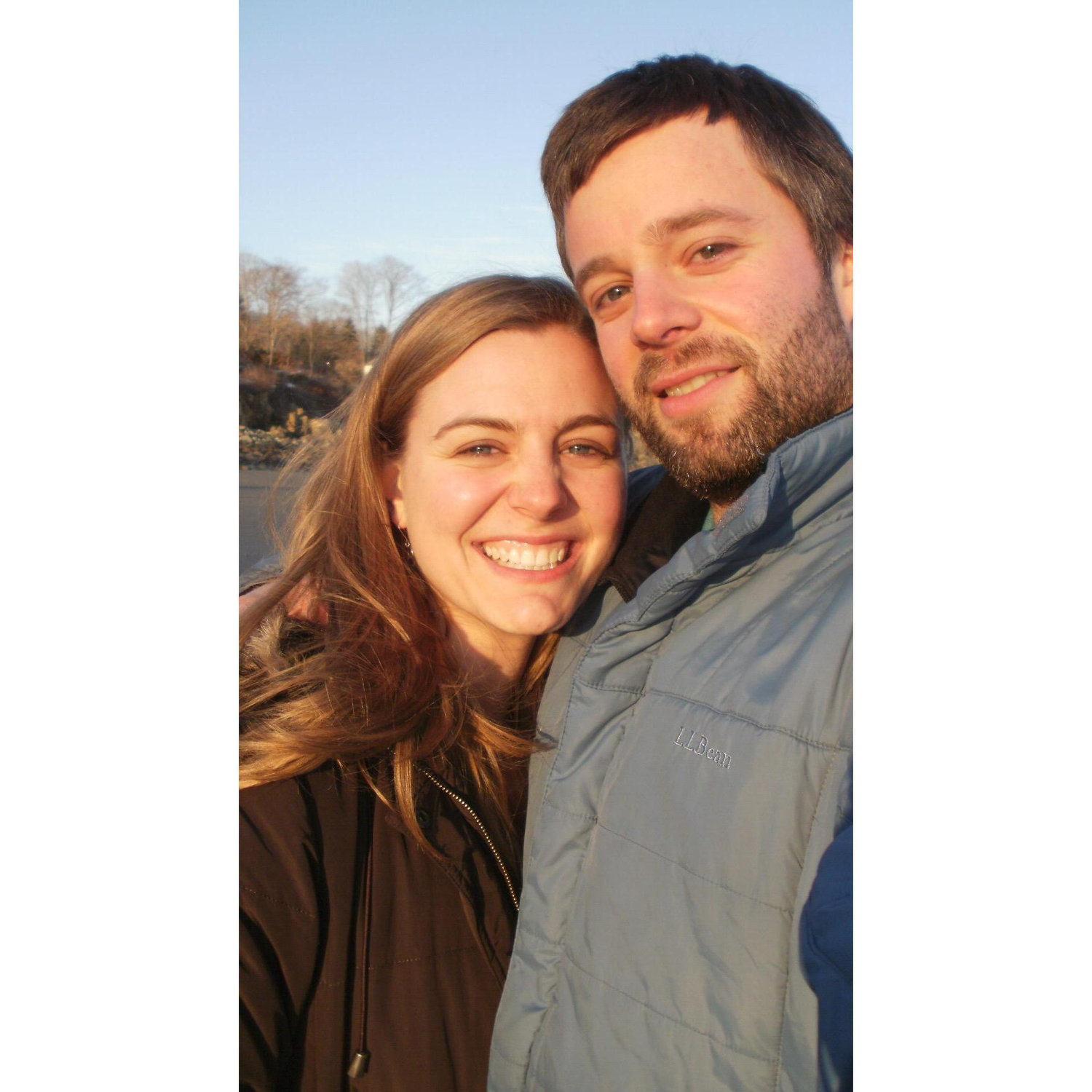 Just about a month after we met! We took a trip from Boston up to coastal Maine in early March 2012. Fred decided he wanted Jamie’s help picking out clothes at the Kittery outlets.
