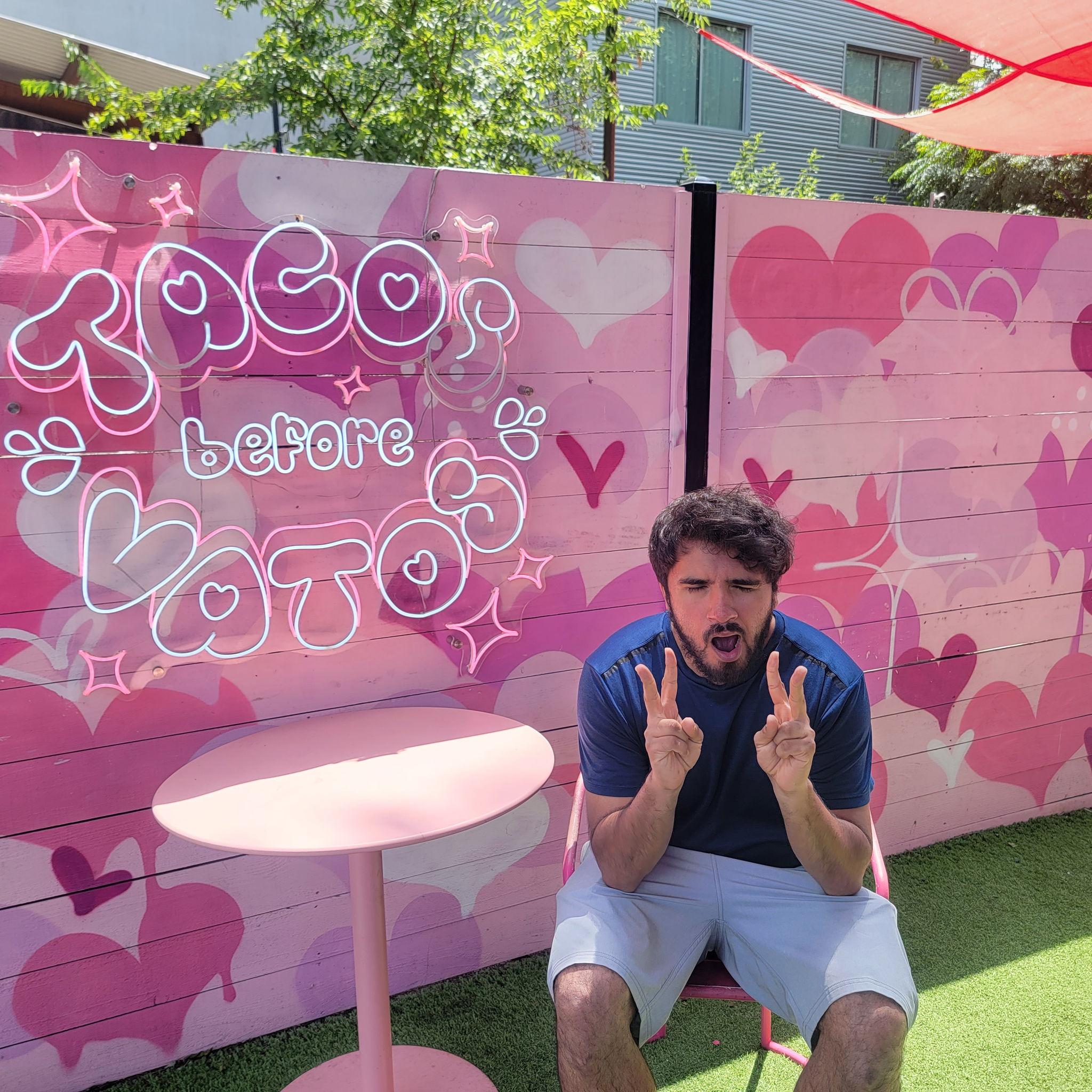 He tried pink tacos with me at Austin