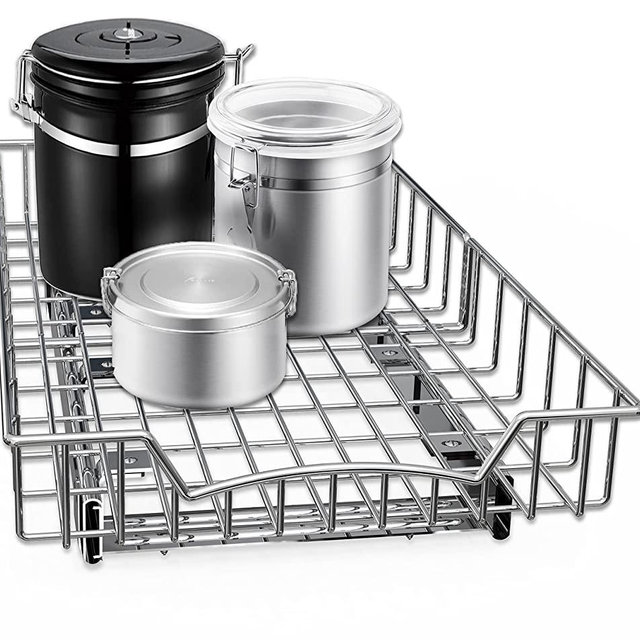 SimpleHouseware Pull Out Cabinet Shelf Organizer