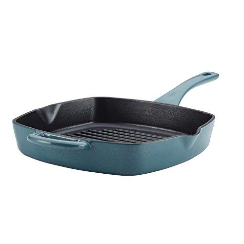 Ayesha Curry 46963 Cast Iron Grill Frying Pan, Small, Twilight Teal
