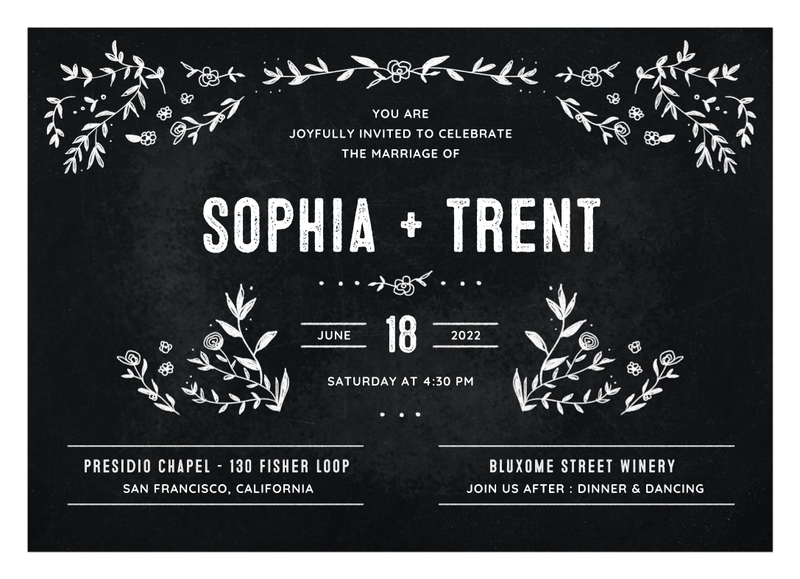 Humboldt Landscape | Black | Zola Wedding Invitations