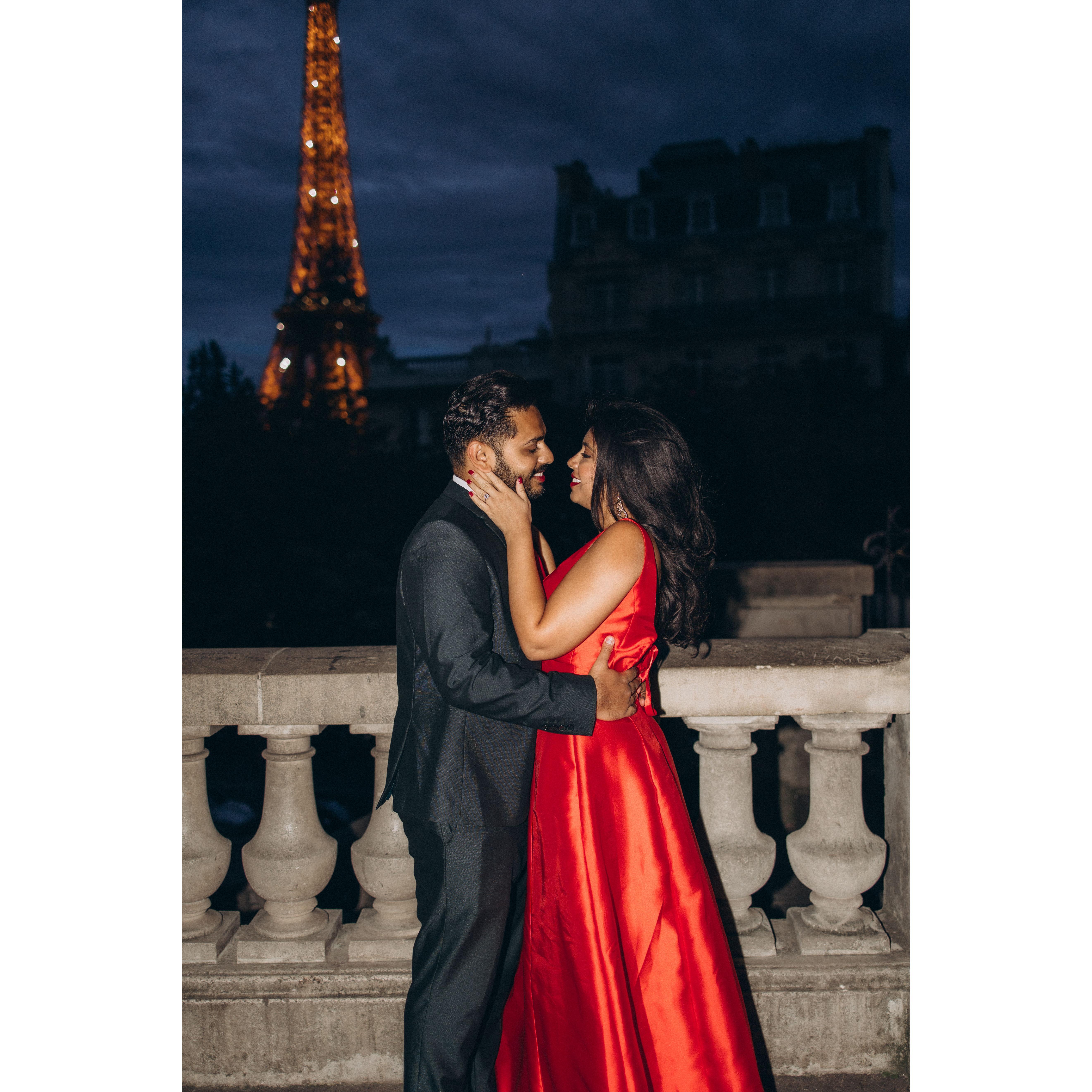 Fun fact: the Eiffel Tower shimmers only for 5 minutes at the beginning of each hour from sunset!