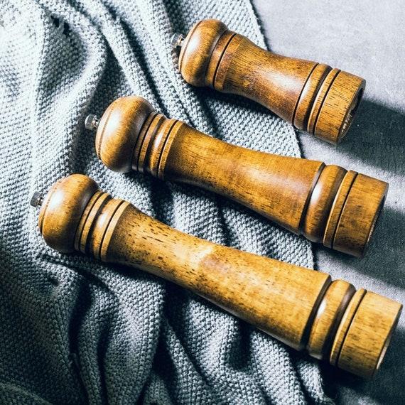 Read the full title 2 Pieces Wooden Salt and Pepper Grinder Set Oak Wood Pepper Mill Manual Pepper Grinder Handmade Pepper Mill Spice Pepper Mill Christmas Gift