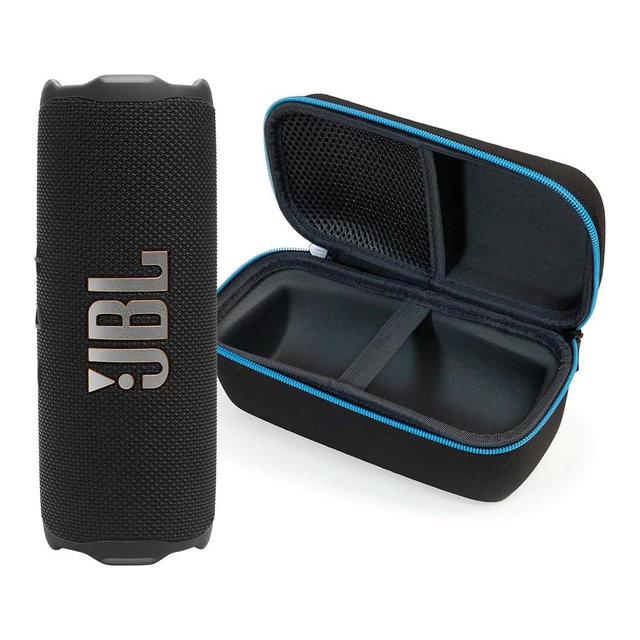 JBL Flip 7 (Black) + Bundle with divvi! Protective Hardshell Case (Black)