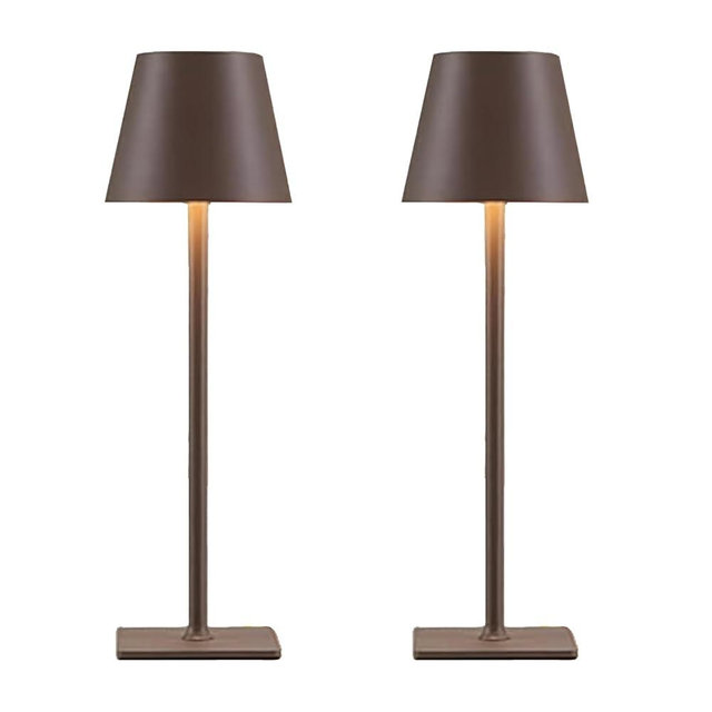 Brown Cordless Table Lamps Set of 2,Vintage Rechargeable Lamp for Restaurant Dinner Dining Kitchen Countertop Bathroom Counter Top Tabletop Lighting,Shower Lamp for Insider Shower,Lampara Recargable