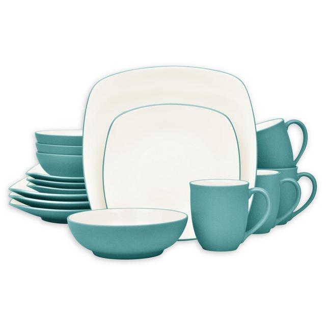 Noritake® Colorwave Square 16-Piece Dinnerware Set in Turquoise