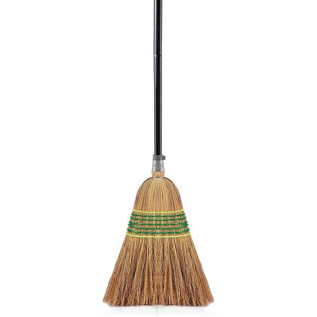 Yocada Heavy-Duty Corn Broom Commercial Indoor Outdoor Broom 59.8" Tall Perfect for Courtyard Garage Lobby Mall Market Floor Home Office Leaves Stone Dust Rubbish