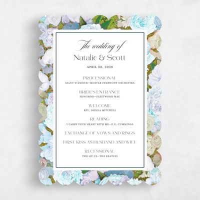 Blue Scalloped Wedding Program - Horto