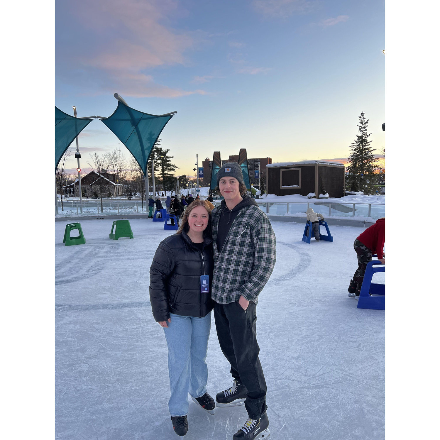 Ethan learned that I cannot skate.