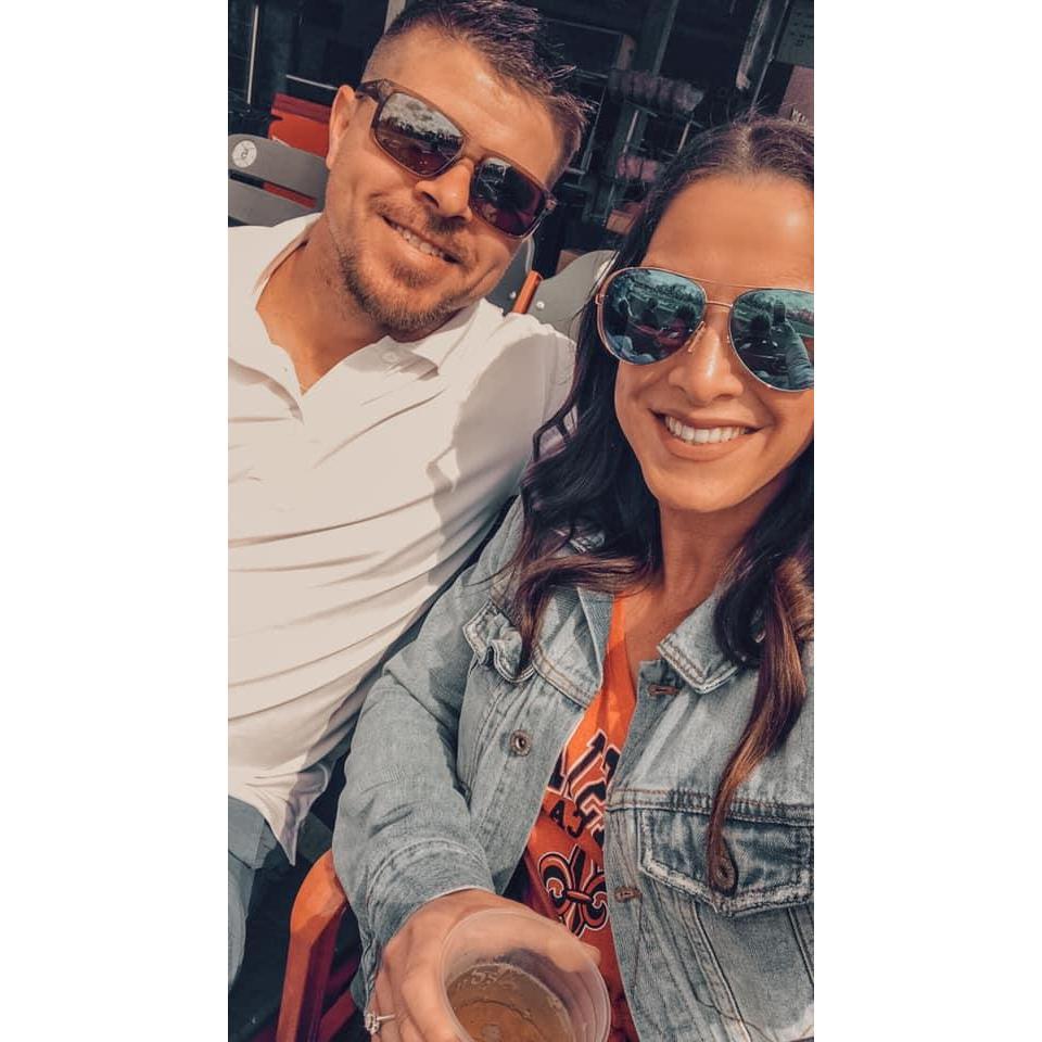 Our favorite past time - enjoying college baseball games! ULL Baseball game - Feb. 2020