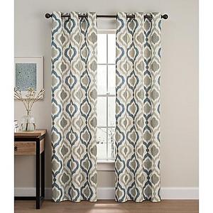 Cambree Ogee 84-Inch Grommet Window Curtain Panel Pair in Natural