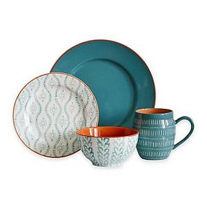 BAUM - Baum Tangiers 16-Piece Dinnerware Set in Turquoise