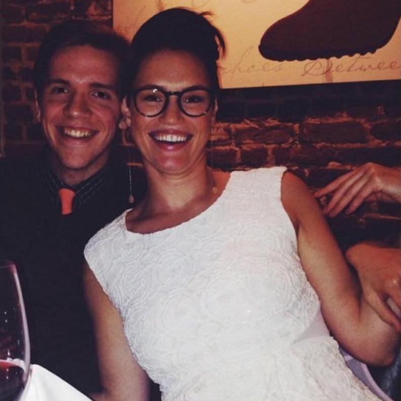 At Sydney and George's rehearsal dinner.