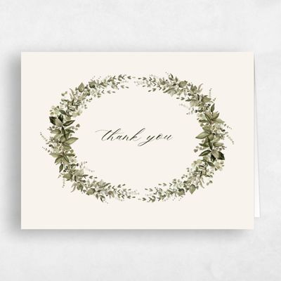 Beige Floral Wedding Thank You - Elowen Landscape