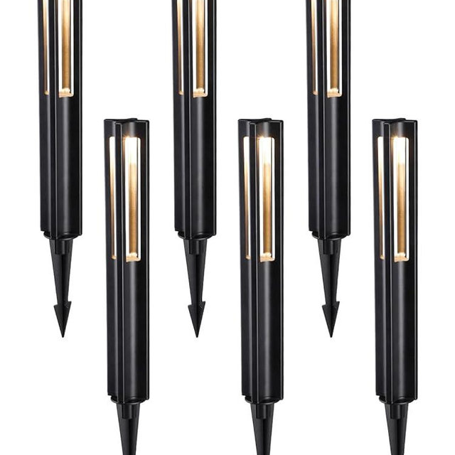 LEONLITE Low Voltage Landscape Lights, Unique Lighting Effects LED Pathway 172LM 3W 12-15V AC/DC, IP65, Aluminum Outdoor Driveway Light, 3000K Warm White, Black Finish, Pack of 6