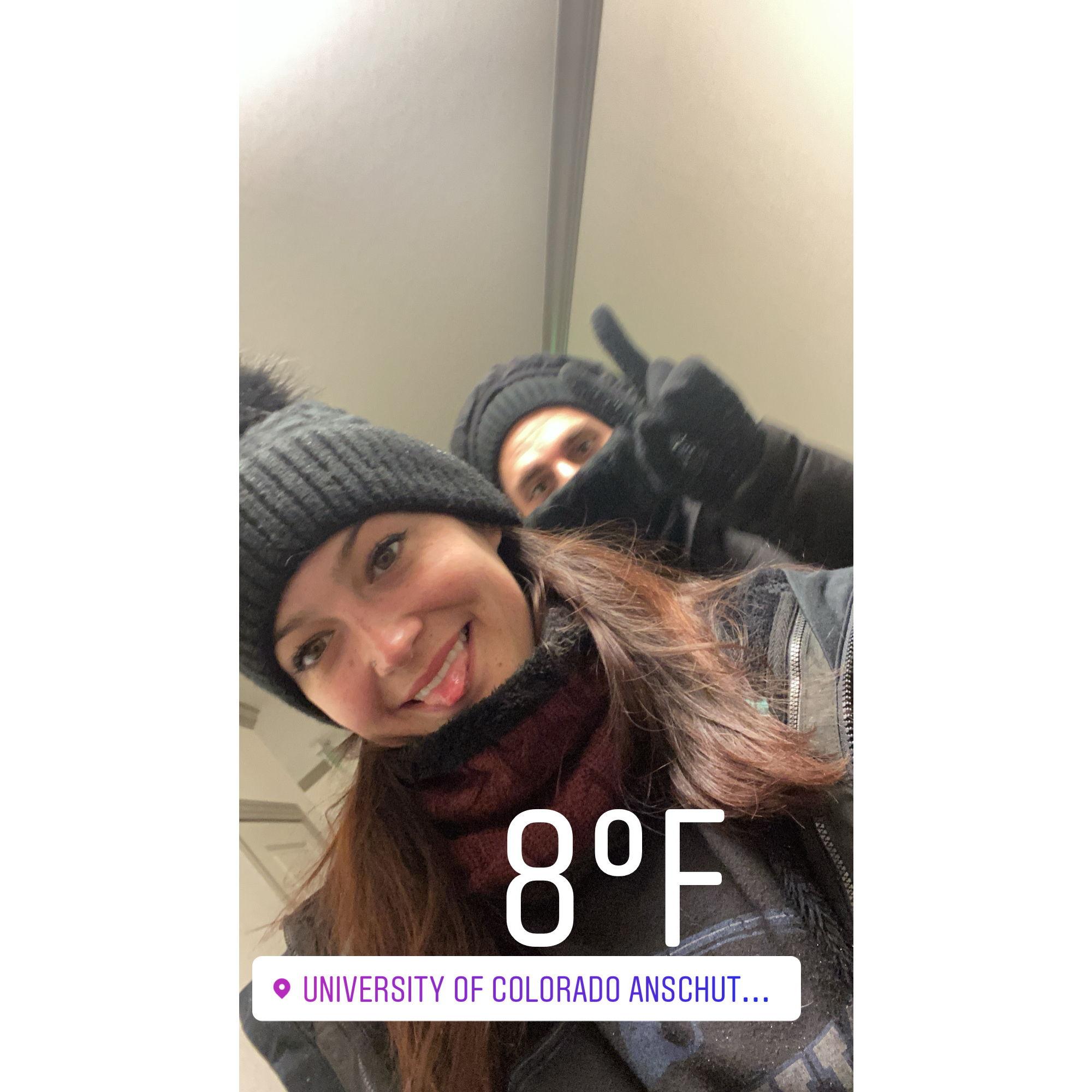 Experiencing non-California weather together