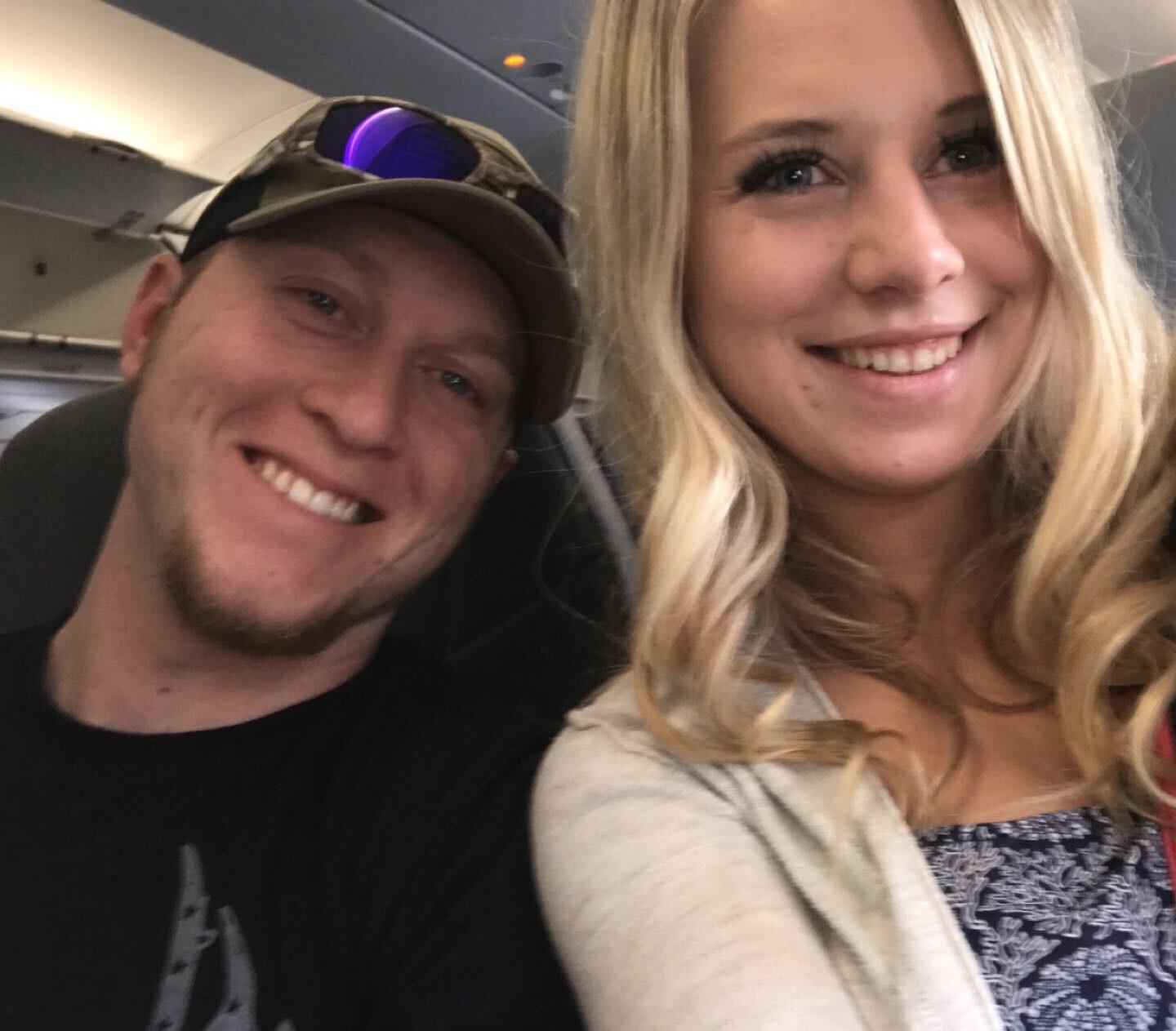 Our first plane ride together flying out of O' hare to Cancun