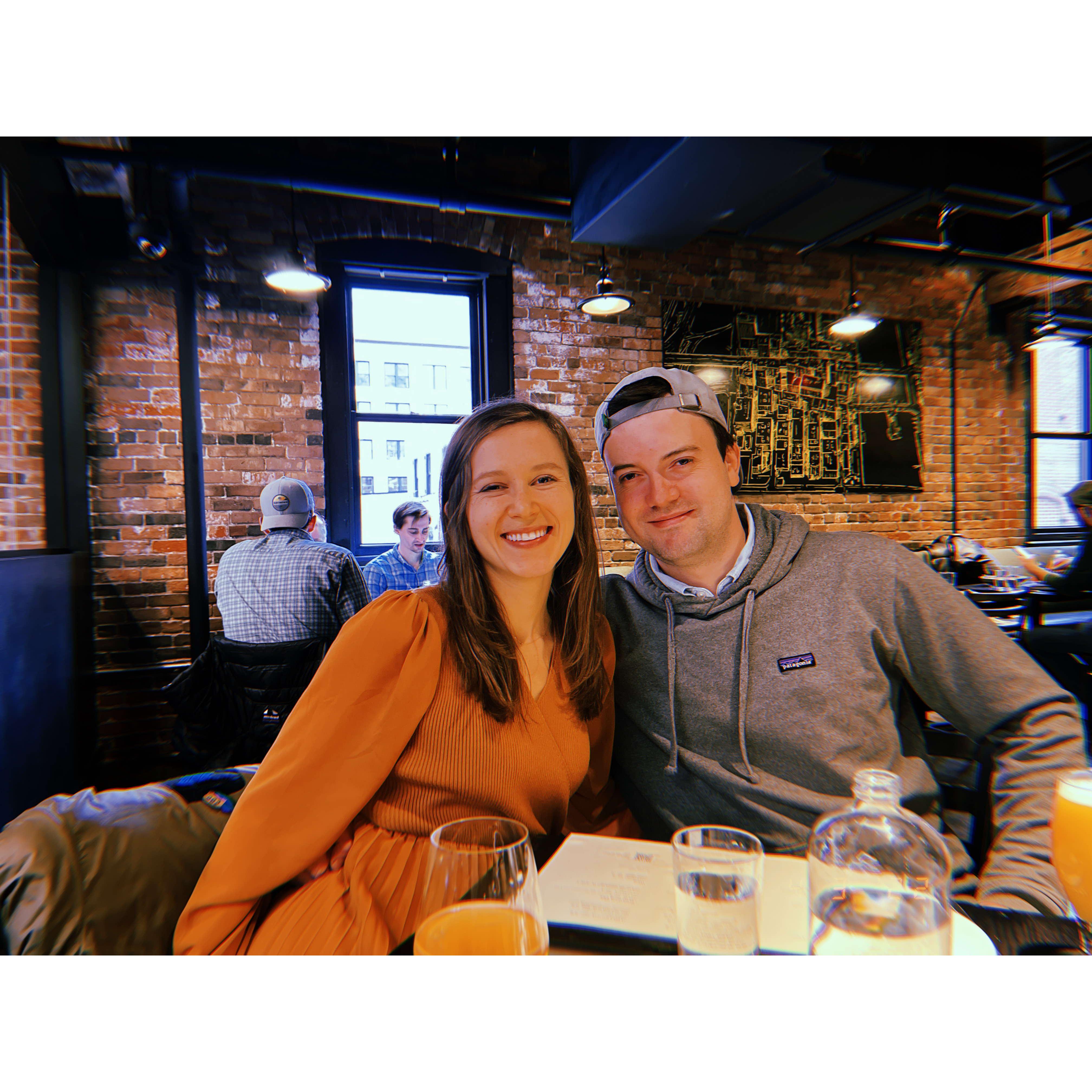 Sharing some beers at one of our favorite breweries in boston - Trillium