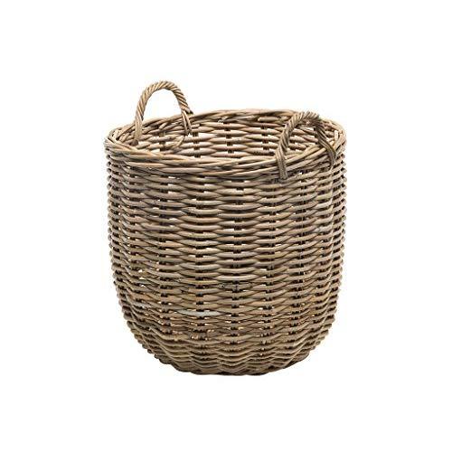Kouboo 1060109 Rattan Kobo Round Storage Basket, Gray