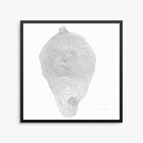 Mt. Bachelor Topography Wall Art